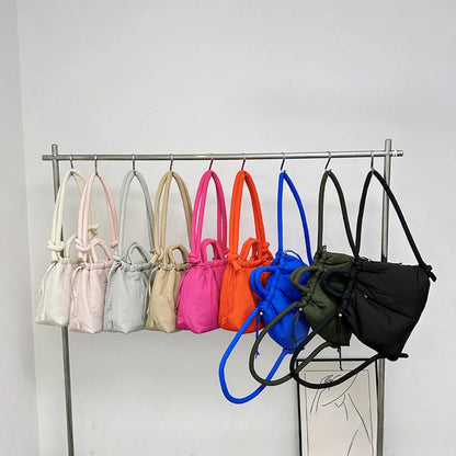 Women's Casual Single-shoulder Bag Large Capacity Nylon Backpack Women's Down Cotton Winter Tote Bag Portable Makeup Handbag