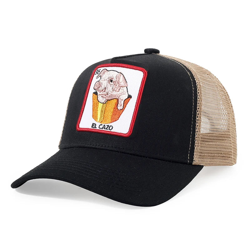 Animal Embroidery Color Block Cartoon Baseball Hats New Men Women Mesh Sunshade Casual Breathable Fashion Versatile Trucker Caps