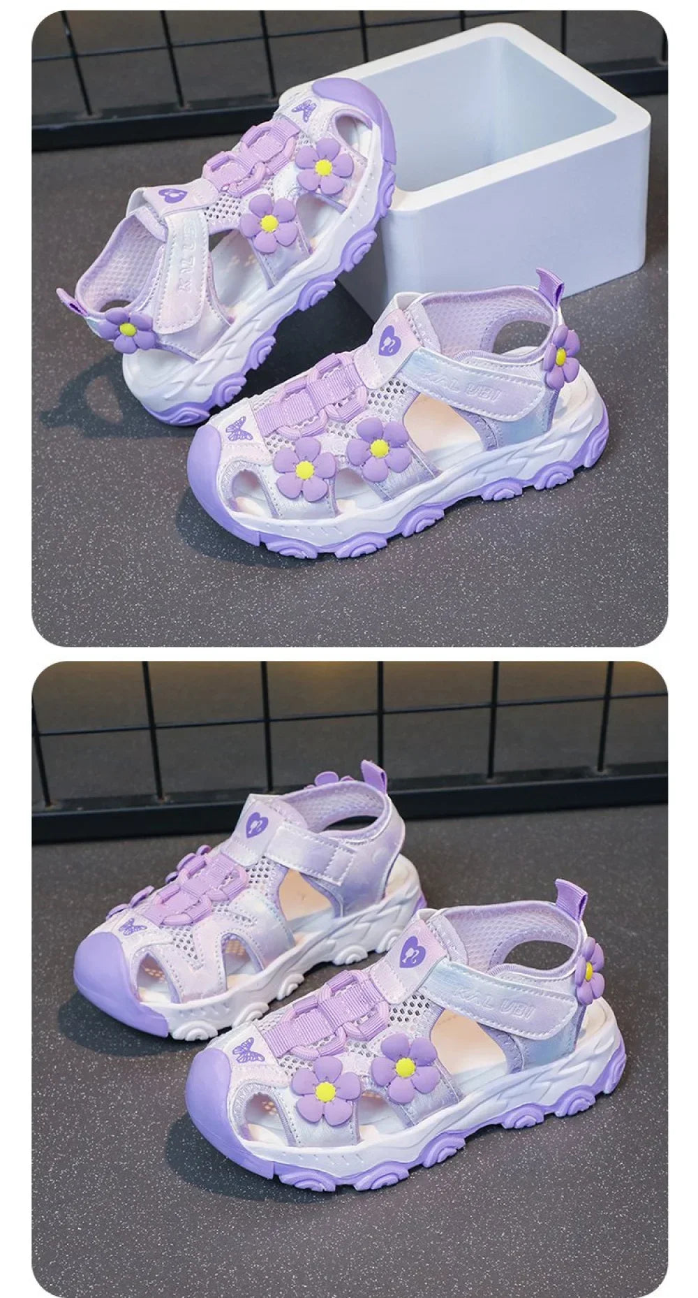 Summer Sport Sandals For Girls PU Leather Waterproof Beach Running Footwear For Children  Hollow Out Teenager Kid's Sneakers
