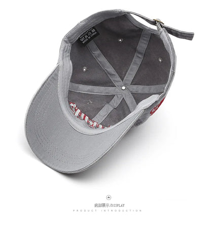 Women Men Baseball Cap Fashion Letter Embroidery Snapback Hat Vintage Washed
