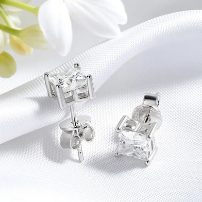 0.4CT 0.8CT Flower Cut Moissanite Stud Earrings for Women Men D Color Vvs1 Birthday Gift Jewelry S925 Sterling Silver