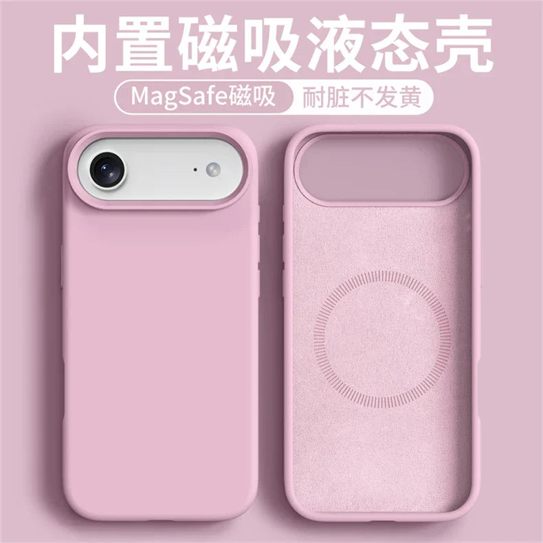 Magnetic Case For iPhone 17 Pro Max 17 Ari MagSafe Liquid Silicone Comfortable Feel Built in Flocking Protect Cover