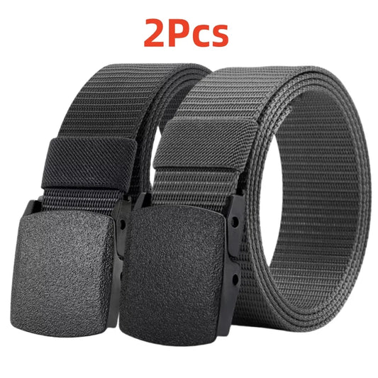 2PCS Automatic Buckle Nylon Belt Outdoor Hunting Multifunctional Tactical Canvas Belt High Quality Men Belt