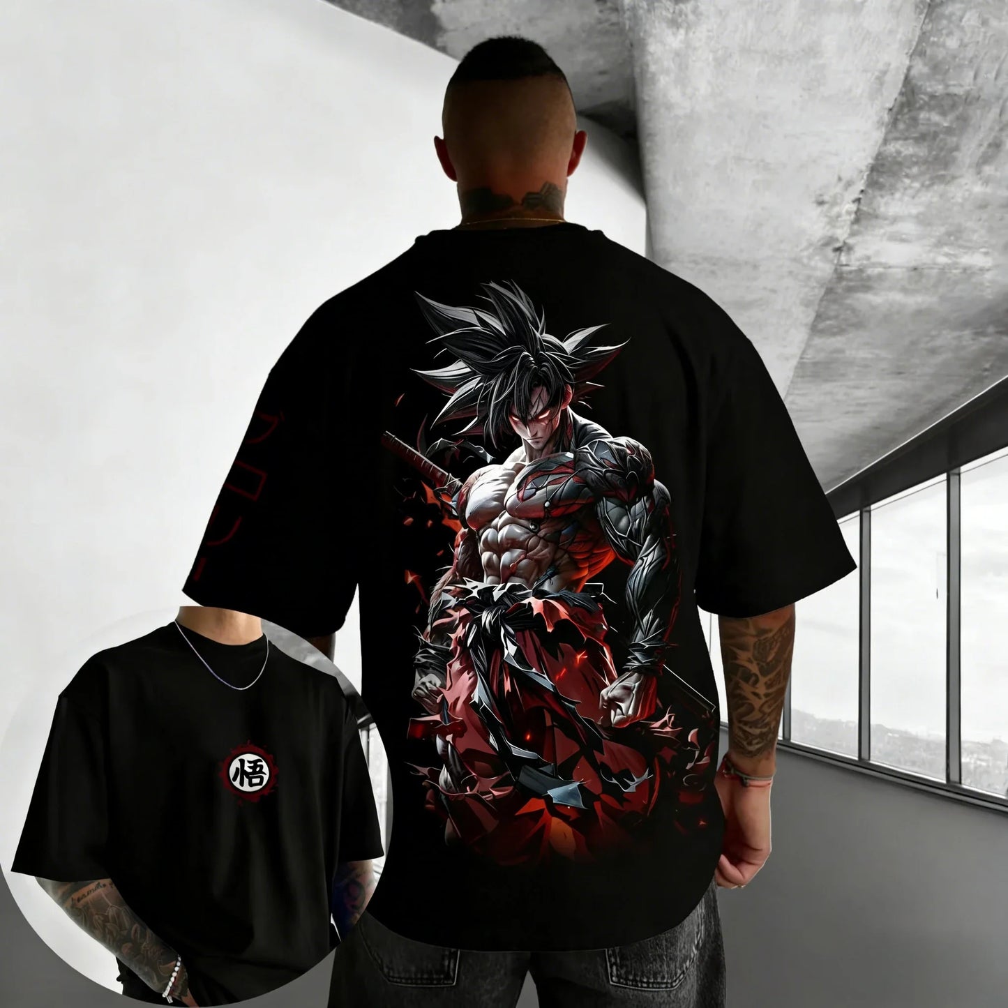 Anime Oversized Cotton T-shirt Summer Printed Unisex Street Hip Hop Loose Casual Short Sleeve Top