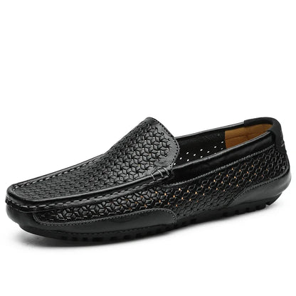 Summer Luxury Brand Men Casual Shoes Soft Genuine Leather Mens Loafers Moccasins Italian Designer Breathable Slip on Boat Shoes