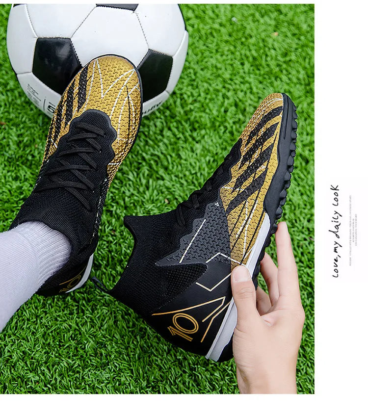 Professional Sports Soccer Shoes TF Broken Nail Teenagers Outdoors Comfortable High-Tops Training Shoes Non Slip Football Shoes