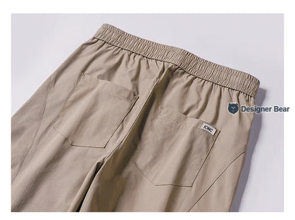 Spring Summer Thin Men's Cargo Pants Loose Tapered Elastic Cuff Jogger Trousers Quick Dry Casual Outdoor Haren Pants Male 5XL