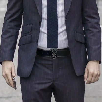 Men's Silver PU Leather Business Belt Cool Style Multi-Color for Jeans Dress Pants Office Wear