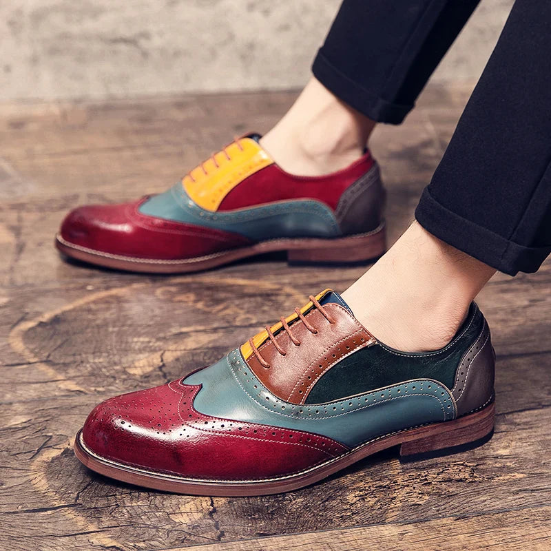 Handmade Mens Dress Designer Bullock Leather Fashion Wedding Italy Office Party Luxury Brand Shoes for Men Loafers Male Shoes 48