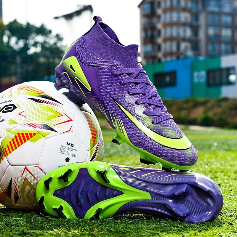 New Men Football Boots Training Shoes FG Ultralight Soccer Shoes Outdoor Drop Shipping Soccer Cleats Non-Slip Long Spikes