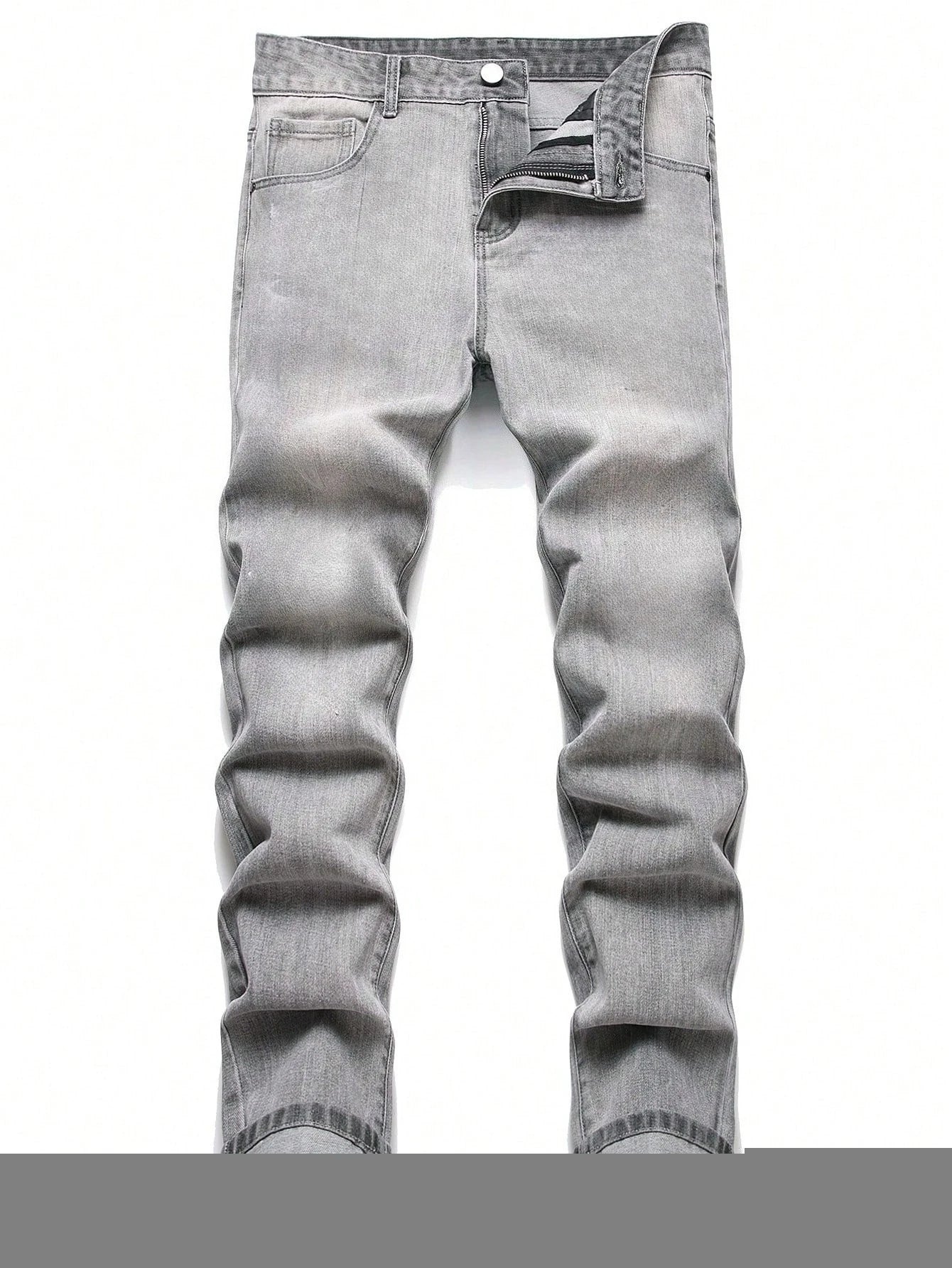 1 Calça Jeans Masculina Slim, Nova Tendência de Festa Estilo Urbano, Jeans com Bolsos, Adequado para Uso Diário de Casais em Todas as Estações