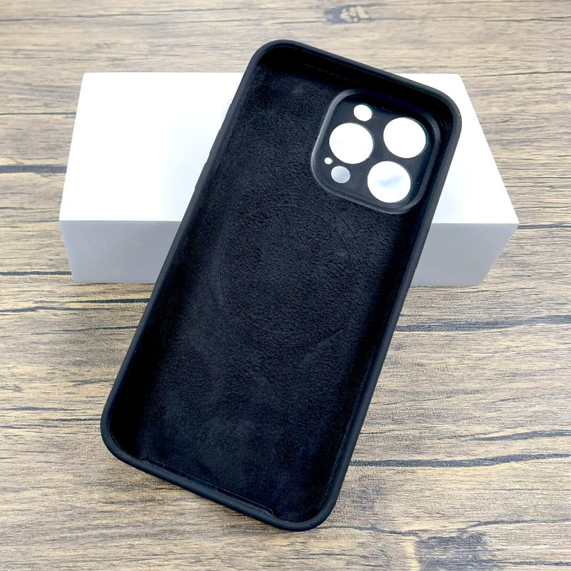 Silicone Rubber Case For iPhone 16 15 14 13 12 Pro Max 16Pro 15Pro 14Pro 13Pro iPhone15 For Magsafe Mag Safe Charge Cover