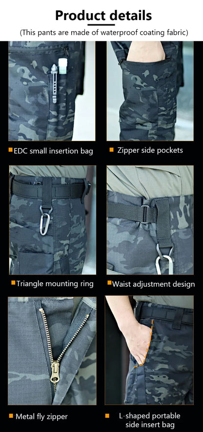 Men's Outdoor Work Pants 2-Pcs Tactical Cargo Trousers New Multi-pocket Wear-Resistant Workwear Outdoor Waterproof Hiking Pants