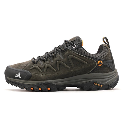Sapatos Masculinos de Couro HIKEUP para Homens Tênis Casuais Moda Impermeável Inverno Luxo Grife Botas de Trabalho Masculinas Tênis Antiderrapantes