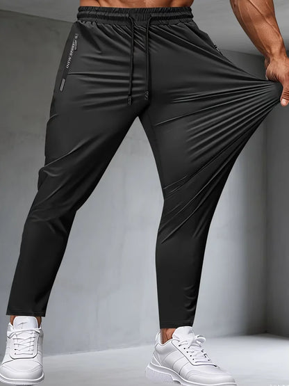 Men's Fitness Pants Zippered Pockets Stretch Sports Pants Running Daily Wear Casual Pants Jogger Man Football Fishing Gift Gym