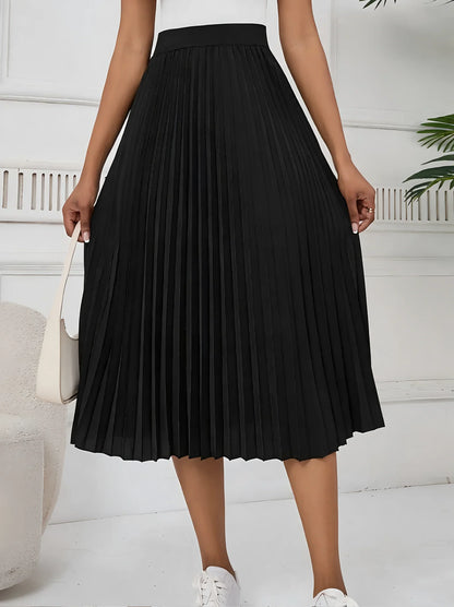 Women’s spring/summer pleated stretch waist pleated skirt