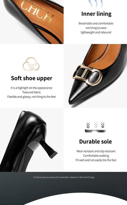 Women's High Heels New 4cm Black Simple Business Women's Shoes Evening Party