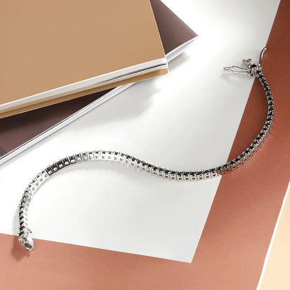 2mm 3mm 5mm Black Moissanite Tennis Bracelet For Women Man Gift S925 Sterling Silver Sparkling Lab Diamond Hand Chain