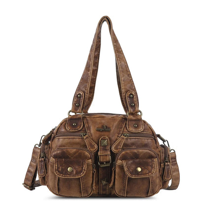 Vintage Bag Women Small Handbags Satchel Top-handle Handbag PU Shoulder Bag Dumpling Pack Multi-pockets Shoulder Bags