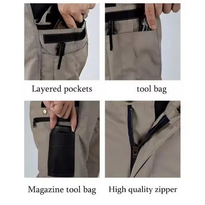 Multi-pocket Work Pants Men Waterproof Straight-leg Cargo Pants Outdoors Wear-resistant Hiking Casual Pants Spring Male Joggers