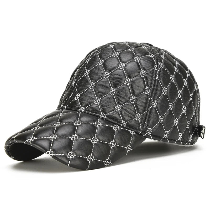 2026  Spring Genuine Sheepskin Leather 55-61CM Black Baseball Caps For Man Casual Street Gf Gorras Dad Hat