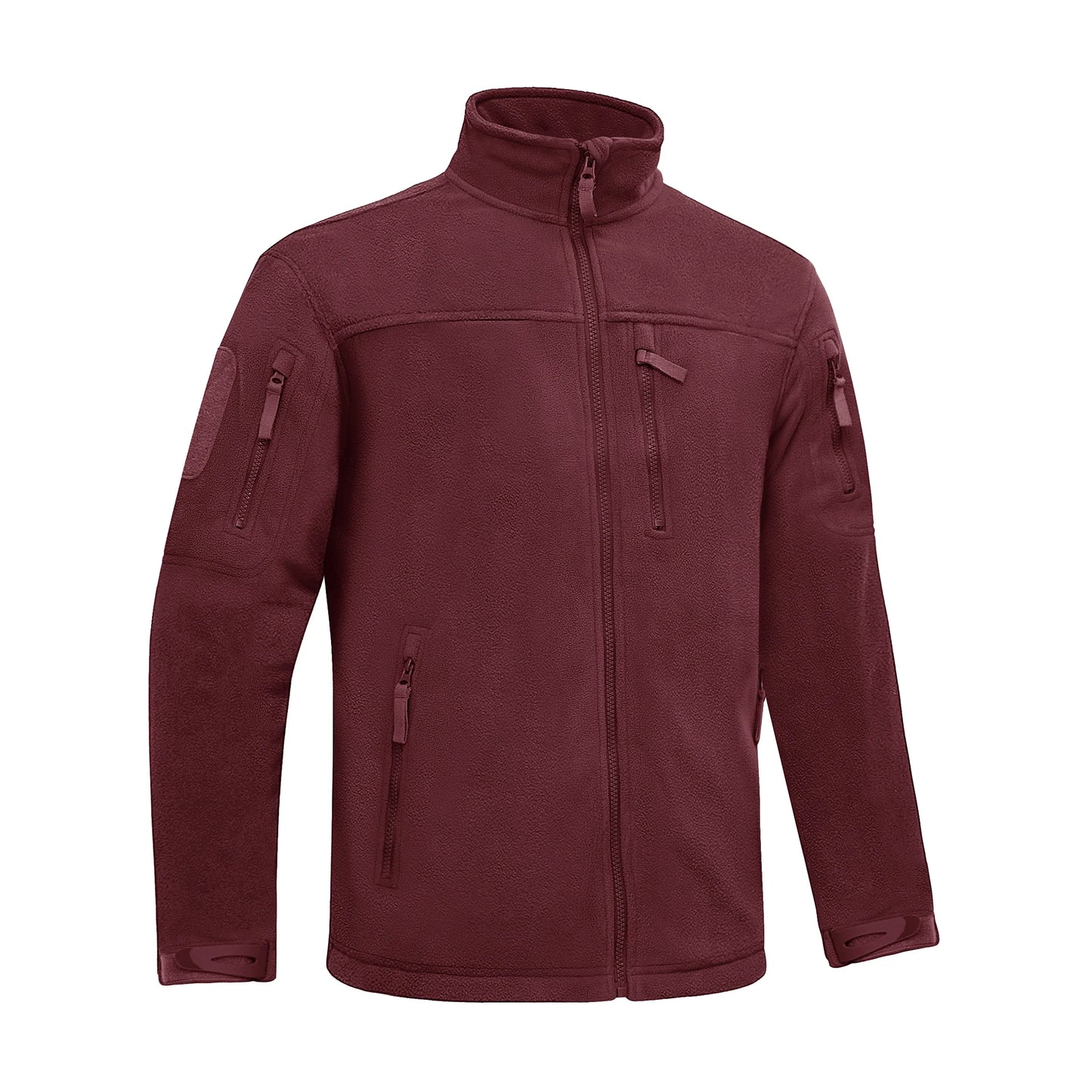 Winter Fleece Jacket Mens Zipper Pockets Work Jacket Thermal Warm Full Zip Fishing Hiking Coats Outwear Man Windbreaker