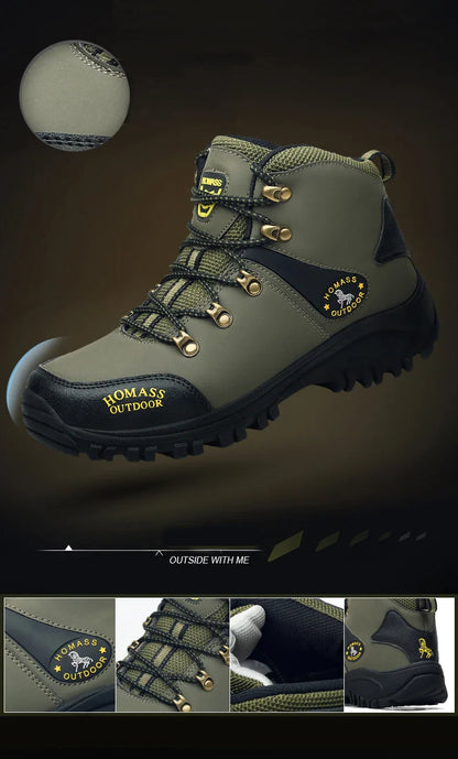 New Outdoor Shoes Men High Top Trekking Botas Leather Men Outside Boots For Men and Women Mountain Comfortable Hiking Boots