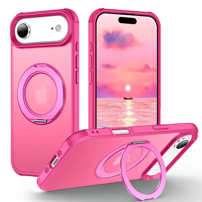 For iPhone 17/17 Pro/17 pro Max/17 Air Case with 360° Rotatable Matte Magnetic Ring Hidden Stand Drop-Proof Protection