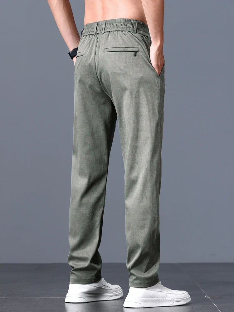 2025 Spring Thin Brand Men's Lyocell Pants Casual Business Straight Elastic Waist Comfortable Trousers Pants for Male