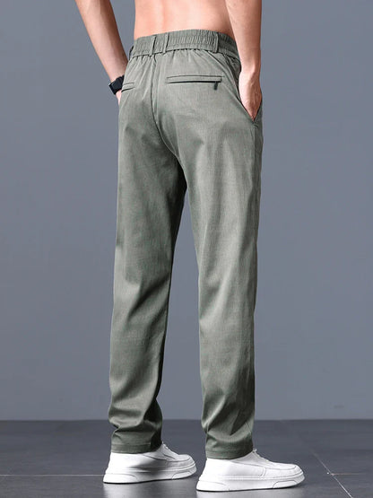 2025 Spring Thin Brand Men's Lyocell Pants Casual Business Straight Elastic Waist Comfortable Trousers Pants for Male