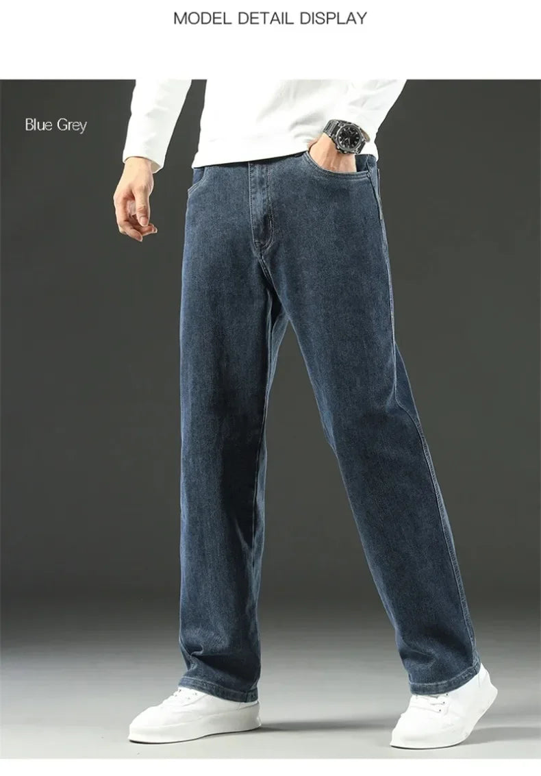 2025 Novo Estilo Y2 Primavera e Outono Jeans Folgados Masculinos Calças Retas Largas Casuais de Negócios Marca Roupas Masculinas