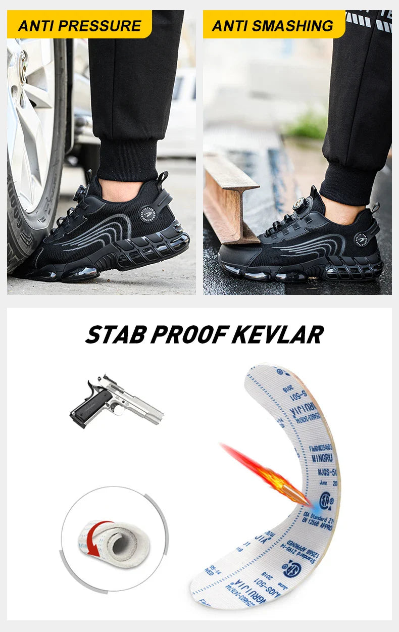 New Safety Boots Men Work Sneakers Indestructible Shoes Steel Toe Protective Boots Anti-smash Anti-puncture Work Tactical Boots
