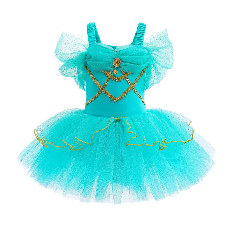 Round Yuan Girl Ballet Practice Dress Party Fancy TUTU Dress Elsa Anna Belle Alice Colorful Clothes Baby Girl Party Costumes