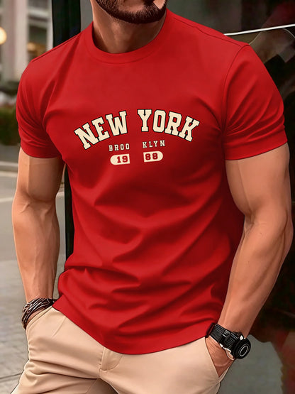 New York Brooklyn 1988 Letter Design Men T-Shirts Fashion Short Sleeve All-Match Cotton Soft T Shirt Summer Unisex Loose Clothes