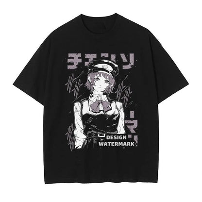 Summer Men's T-shirts Japanese Anime Chainsaw Man Reze Graphic Clothing Harajuku Y2K  Half-sleeve Women’s Oversize Cotton Tops