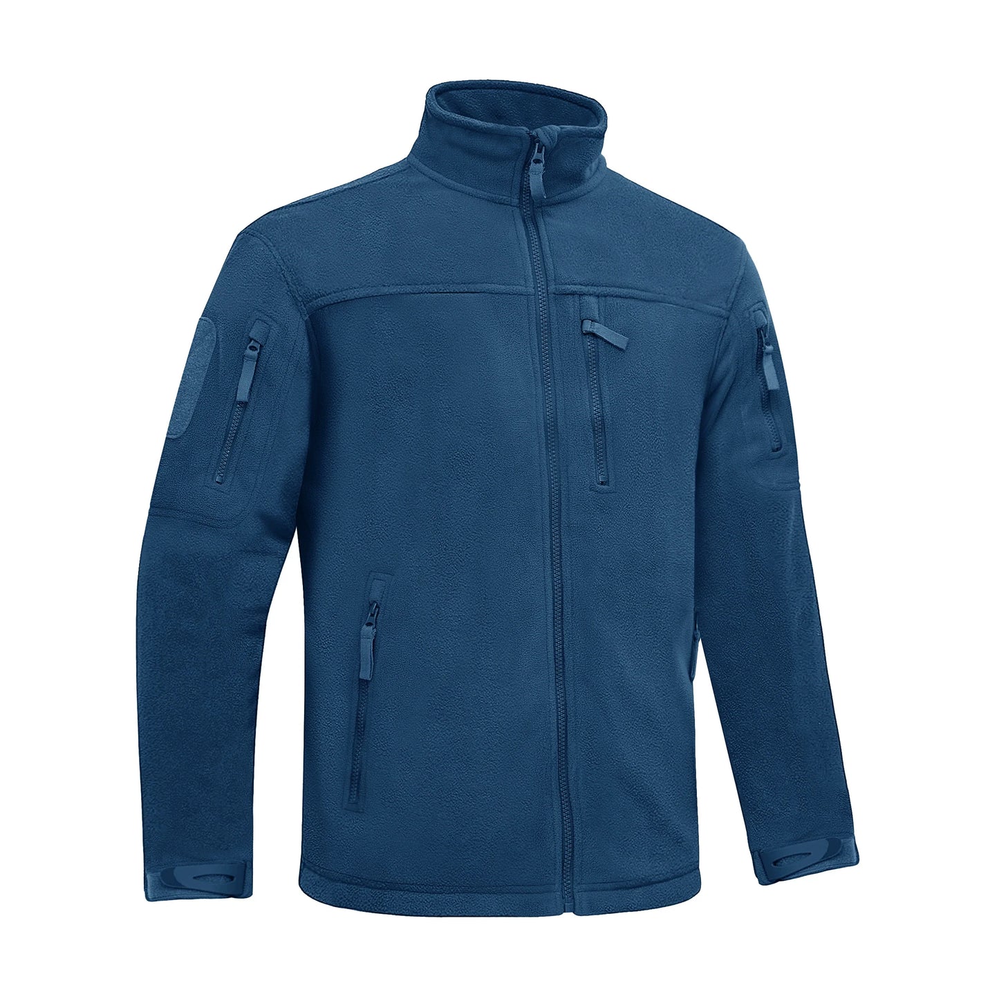 Winter Fleece Jacket Mens Zipper Pockets Work Jacket Thermal Warm Full Zip Fishing Hiking Coats Outwear Man Windbreaker