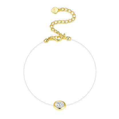 1CT 5*7mm Oval Cut Moissanite Bracelet D Color 925 Silver Plated 18k Rose Gold Adjustable Fishing Line Women Hand Bracelets