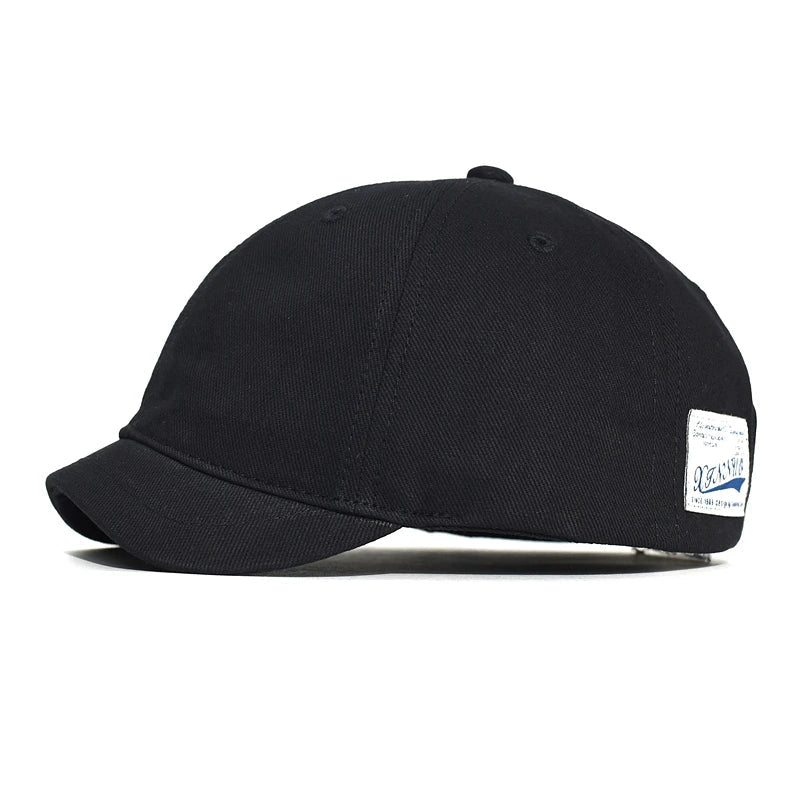 Short Brim Cotton Baseball Cap Men Women Casual Vintage Dad Hat Adjustable