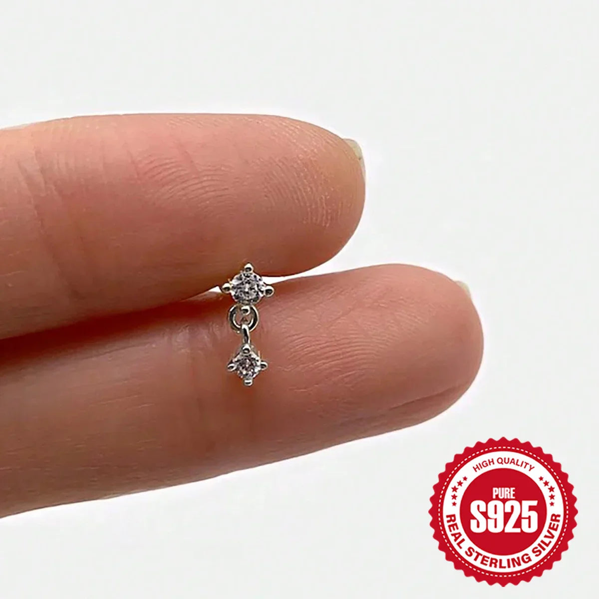 Heart Round Ball Flat Helix Piercing Earring 925 Sterling Silver Ear Studs Geometric Zircon Exquisite Trinket Studs Aretes