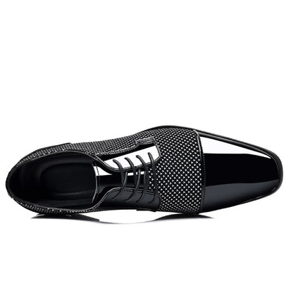 Men's Dress Shoes Classic Lace-up Formal Oxfords Modern Tuxedo Business Casual Scale Pattern Comfort Formal Shoes for Men