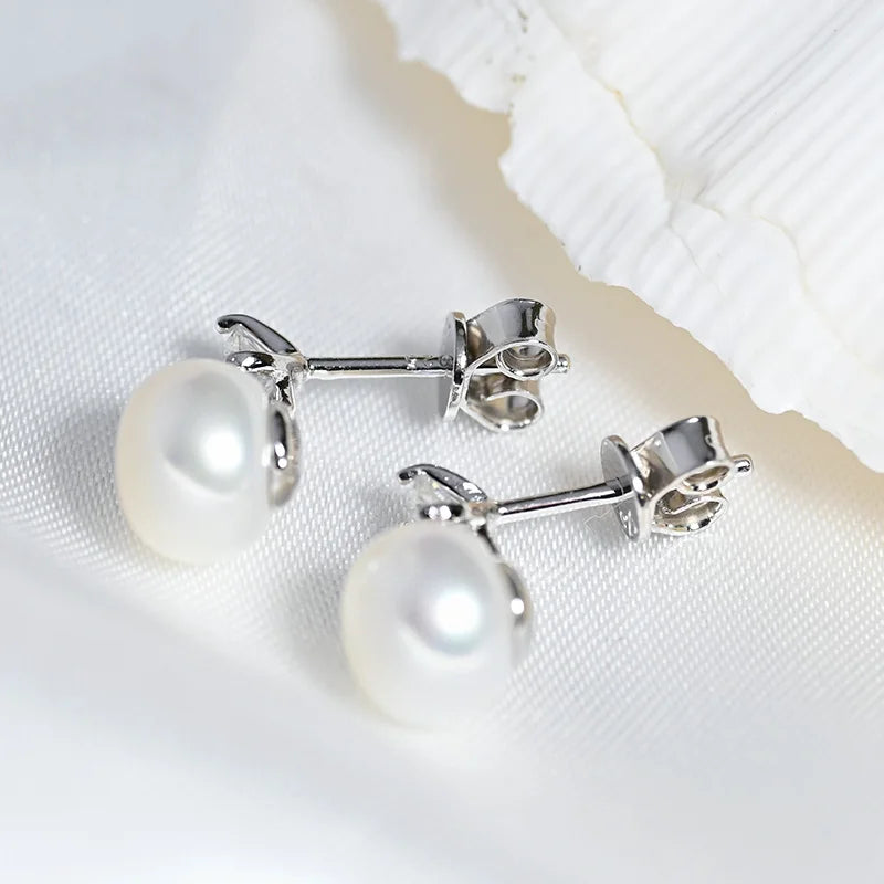 Single 0.1/0.3 Carat Flawless Moissanite Stud Earrings For Women Real 925 Sterling Silver Jewelry Natural Pearl Earrings