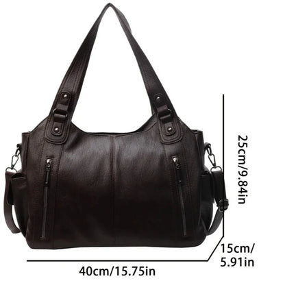 Daily Business Commuting Large Capacity Tote Hand Bags Soft Pu Leather Shoulder Bags for Women Zipper Women's Handbags Quality