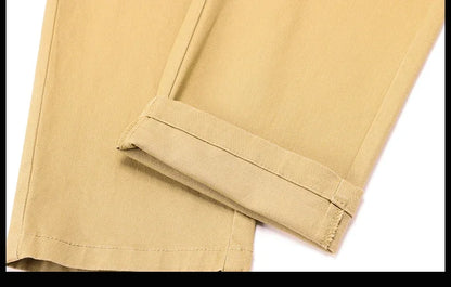 97% Cotton Classic Men's Casual Pants New Soft Cozy Elasticity Straight Business Trousers Fashion Branded Clothing Size 28-38