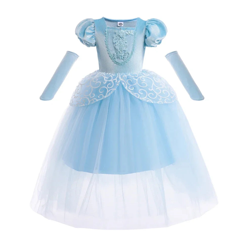 Girls Cinderella Cosplay Costume For Children Baby Girl Kids Halloween Birthday Party Dress Princess Costume