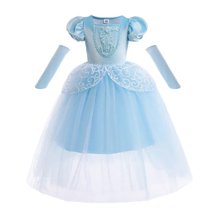 Girls Cinderella Cosplay Costume For Children Baby Girl Kids Halloween Birthday Party Dress Princess Costume
