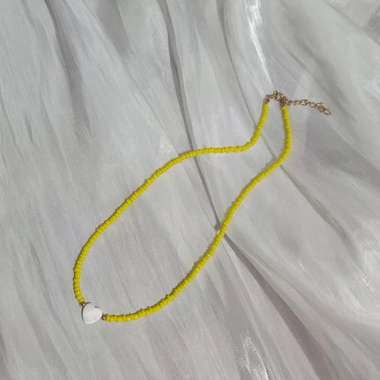 Handmade Rainbow Seed Beads Simple Choker Necklace Candy Color Neck Chain Women's Wild Sweet Colorful Collar Jewelry