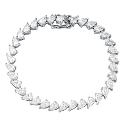 4x6mm Pear Moissanite Tennis Bracelet s925 Sterling Silver Plated 18k White Gold with GRA Fine Bracelet for Women Man