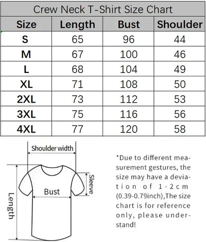 Men's American Street Style Printed T-shirt - Round Neck Summer Short Sleeved Shirt,