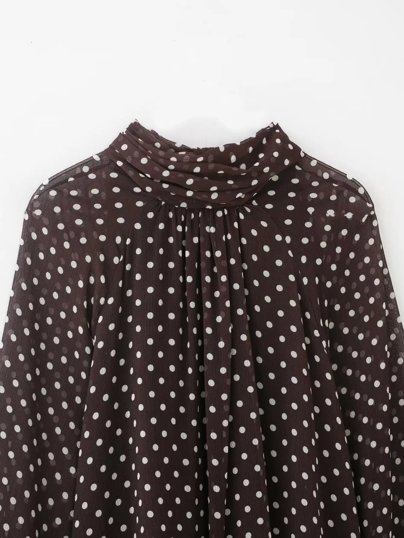 New Women Bow Collar Blouse Vintage Polka Dot Printed Loose Tops Fashion Elegant Spring Long Sleeve Commuting Shirts