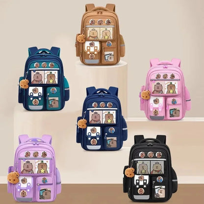 School Bag Waterproof Backpack Large Capacity Alleviate Burden Protecting Spine Widen Straps Backpack for Students Gift